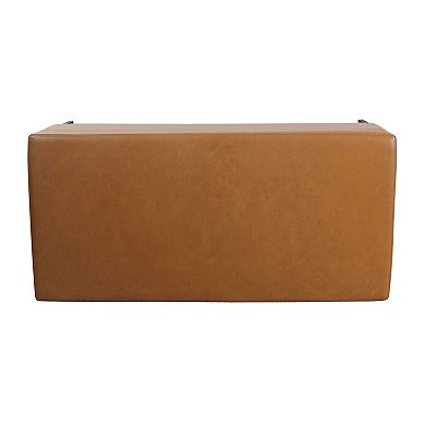 HomePop Large Faux Leather Storage Bench