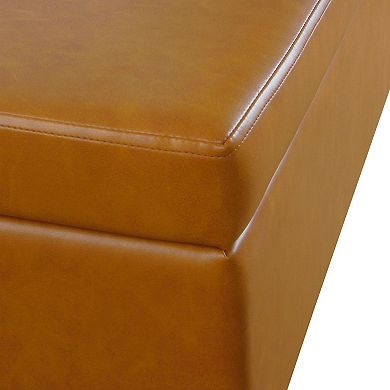 HomePop Large Faux Leather Storage Bench