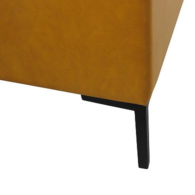 HomePop Large Faux Leather Storage Bench