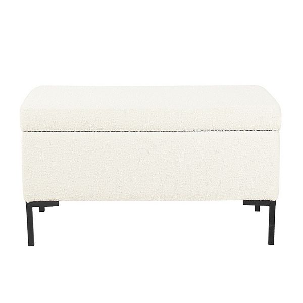 HomePop Medium Boucle Storage Bench