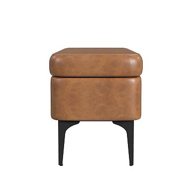 HomePop Large Modern Velvet Storage Bench