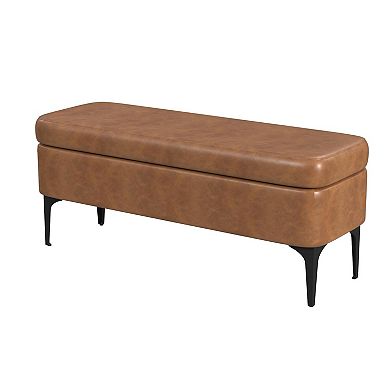 HomePop Large Modern Velvet Storage Bench