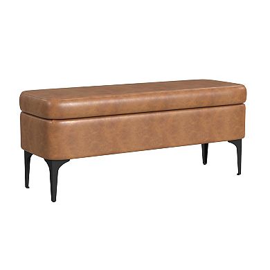 HomePop Large Modern Velvet Storage Bench