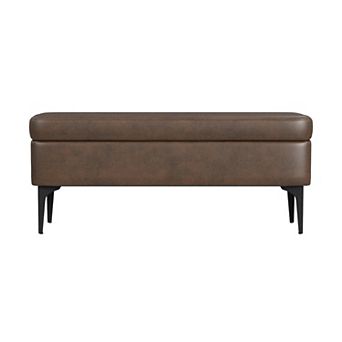 HomePop Large Modern Velvet Storage Bench