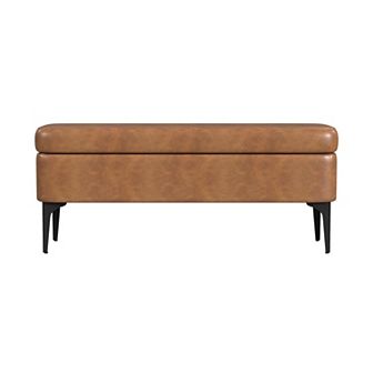 HomePop Large Modern Velvet Storage Bench