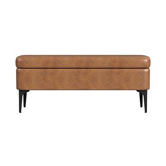 HomePop Large Modern Velvet Storage Bench
