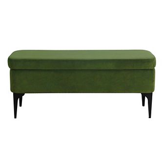 HomePop Large Modern Velvet Storage Bench