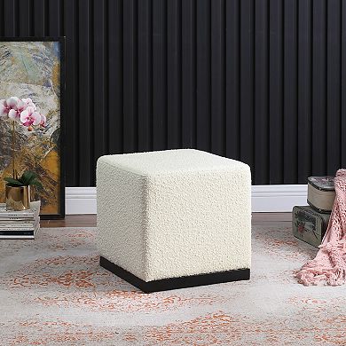 HomePop Boucle Cube Ottoman