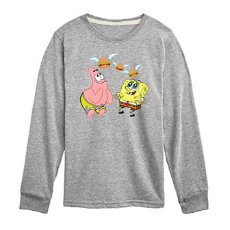 Boys 8-20 SpongeBob SquarePants Flying Hamburgers Long Sleeve Graphic Tee