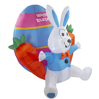 Northlight 4' Inflatable Lighted Easter Bunny with Carrots Outdoor Decor