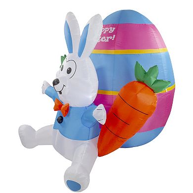 Northlight 4' Inflatable Lighted Easter Bunny with Carrots Outdoor Decor