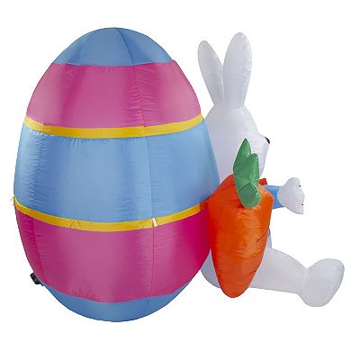 Northlight 4' Inflatable Lighted Easter Bunny with Carrots Outdoor Decor
