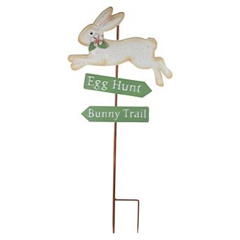 Northlight 25.5" Easter Egg Hunt & Bunny Trail Outdoor Metal Spring Yard Stake