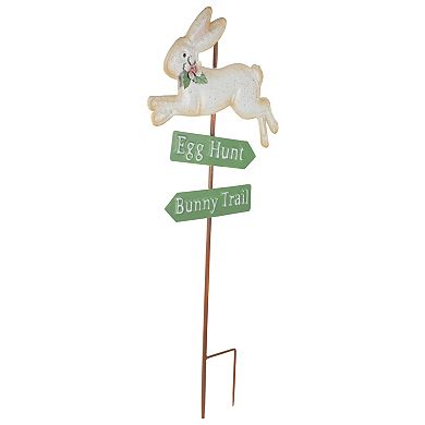 Northlight 25.5" Easter Egg Hunt & Bunny Trail Outdoor Metal Spring Yard Stake