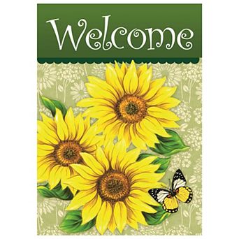 Northlight Welcome Sunflowers & Butterfly Spring Outdoor Garden Flag
