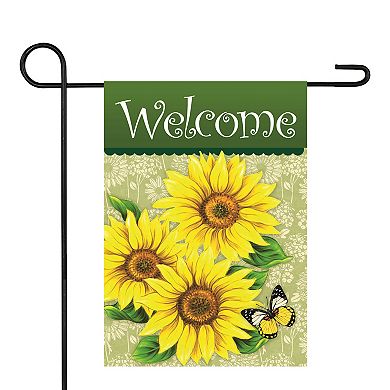 Northlight Welcome Sunflowers & Butterfly Spring Outdoor Garden Flag