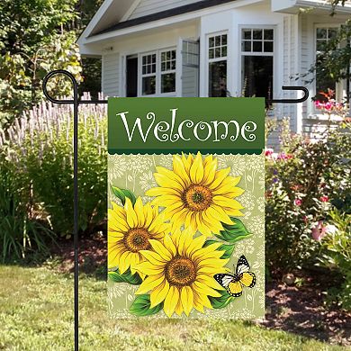 Northlight Welcome Sunflowers & Butterfly Spring Outdoor Garden Flag