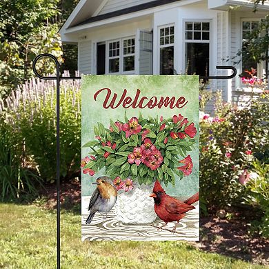 Northlight Welcome Cardinal Bird & Spring Bouquet Garden Flag