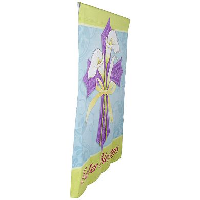 Northlight Easter Blessings Cross & Lilies Outdoor House Flag
