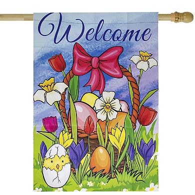Northlight Welcome Easter Basket Outdoor House Flag