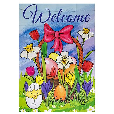 Northlight Welcome Easter Basket Outdoor House Flag