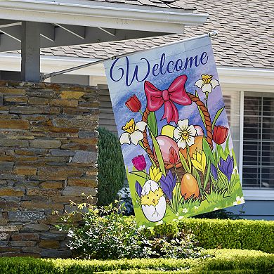 Northlight Welcome Easter Basket Outdoor House Flag