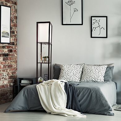 Lavish Home LED Floor Lamp with 3 Shelves
