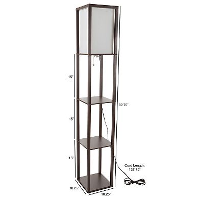 Lavish Home LED Floor Lamp with 3 Shelves