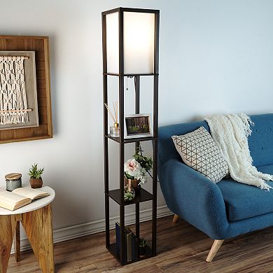 Lavish Home LED Floor Lamp with 3 Shelves