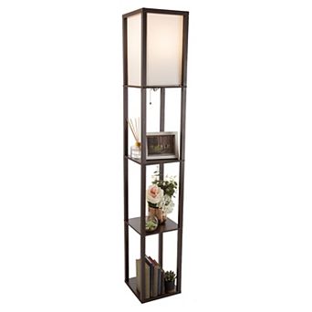 Lavish Home LED Floor Lamp with 3 Shelves
