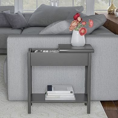 Lavish Home Flip-Top End Table with Built-In Storage