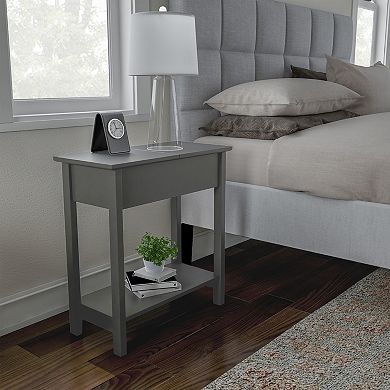 Lavish Home Flip-Top End Table with Built-In Storage