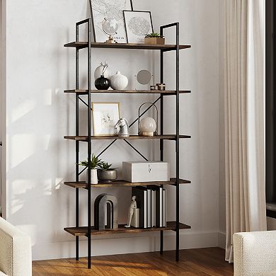 Lavish Home 5-Tier Open Bookshelf