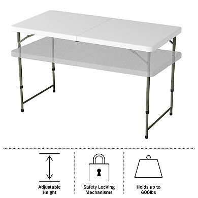 Lavish Home 4-Foot Adjustable Folding Table
