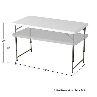 Lavish Home 4-Foot Adjustable Folding Table