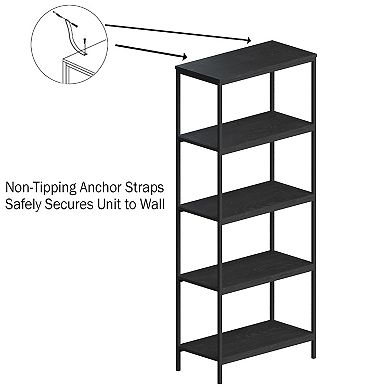 Lavish Home 5-Tier Bookshelf