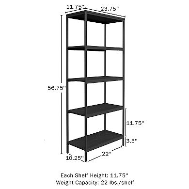 Lavish Home 5-Tier Bookshelf