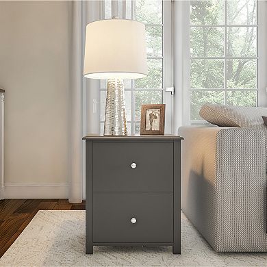 Lavish Home End Table with 2 Drawers