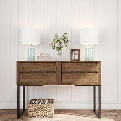 Lavish Home Clear Glass Lamp with Open Base