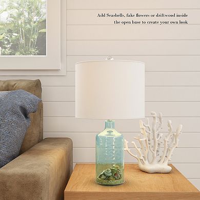 Lavish Home Clear Glass Lamp with Open Base