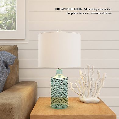 Lavish Home Clear Glass Lamp with Open Base