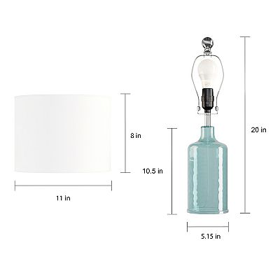 Lavish Home Clear Glass Lamp with Open Base