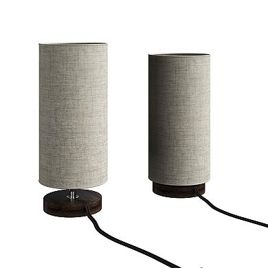 Lavish Home Cylinder Table Lamp with LED Bulb