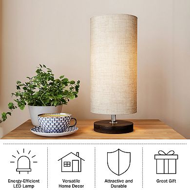 Lavish Home Cylinder Table Lamp with LED Bulb