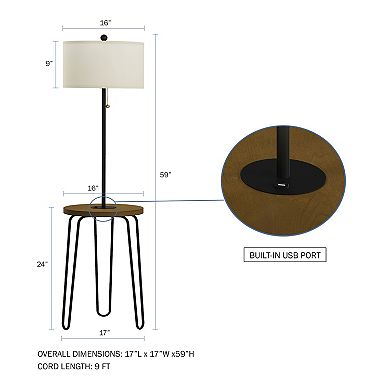 Lavish Home Mid-Century Modern Nightstand or Side Table