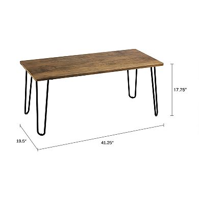 Lavish Home Coffee Table with Hairpin Legs