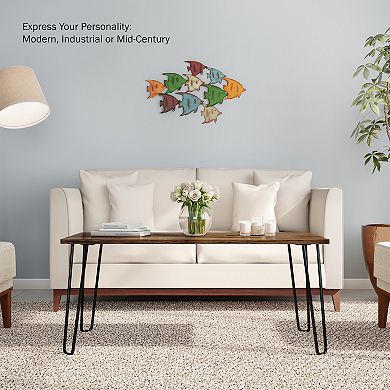 Lavish Home Coffee Table with Hairpin Legs