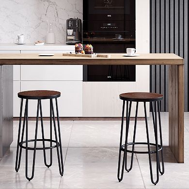 Lavish Home Set of Two 24-Inch Backless Bar Stools