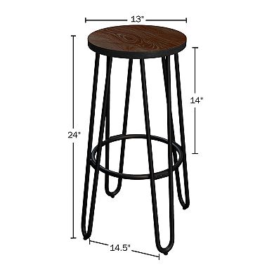 Lavish Home Set of Two 24-Inch Backless Bar Stools