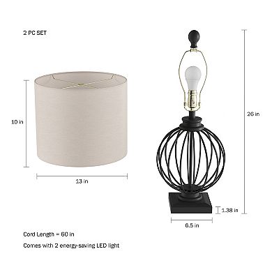 Lavish Home Modern Table Lamps Set